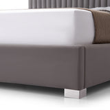 Hillsdale Bed Frame Polyester Fabric Padded Upholstery High Quality Slats Polished Stainless Steel Feet - Rear View