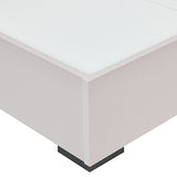 Queen Bed Frame Fabric Upholstery MDF LED Headboard in Champagne Colour - 45-Degree Angle