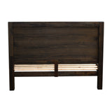 Bed Frame Double Size in Solid Wood Veneered Acacia Bedroom Timber Slat in Chocolate - Rear View