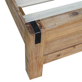 Bed Frame Double Size in Solid Wood Veneered Acacia Bedroom Timber Slat in Oak - Rear View
