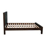 Bed Frame King Size in Solid Wood Veneered Acacia Bedroom Timber Slat in Chocolate - Top-Down View