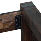 Bed Frame King Size in Solid Wood Veneered Acacia Bedroom Timber Slat in Chocolate - Close-Up Angle