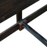 Bed Frame King Size in Solid Wood Veneered Acacia Bedroom Timber Slat in Chocolate - Low Angle