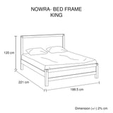 Bed Frame King Size in Solid Wood Veneered Acacia Bedroom Timber Slat in Chocolate - Extra Image