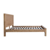 Bed Frame Single Size in Solid Wood Veneered Acacia Bedroom Timber Slat in Oak - Top-Down View
