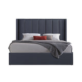 Prado Gas Lift Queen Bed Frame Non-woven Fabric MDF KD Slats - Front View