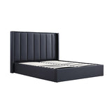 Prado Gas Lift Queen Bed Frame Non-woven Fabric MDF KD Slats - Side View