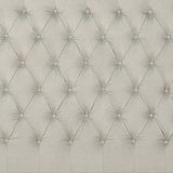 Bed Head King Size French Provincial Headboard Upholsterd Fabric Beige - Top-Down View