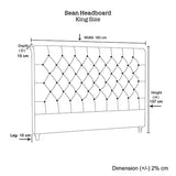 Bed Head King Size French Provincial Headboard Upholsterd Fabric Beige - Extra Image