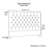 Bed Head Queen Size French Provincial Headboard Upholsterd Fabric Charcoal - 45-Degree Angle