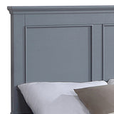 King Bed Frame in Solid Wood with Slats Support in Grey colour - Side View