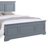 King Bed Frame in Solid Wood with Slats Support in Grey colour - Top-Down View