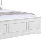 King Bed Frame in Solid Wood with Slats Support in White colour - Front View