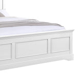 Queen Bed Frame in Solid Wood with Slats Support in White colour - Front View