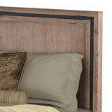 King Size Silver Brush Bed Frame in Acacia Wood Construction - 45-Degree Angle