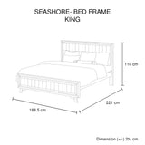 King Size Silver Brush Bed Frame in Acacia Wood Construction - Close-Up Angle