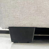 Veronica Bed Frame Double Size Winged Grey Linen Fabric Seam Grid Pattern with gas lift plywood metal structure - Rear View