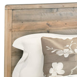 Double Size Wooden Bed Frame in Solid Wood Antique Design Light Brown - Top-Down View