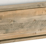 Double Size Wooden Bed Frame in Solid Wood Antique Design Light Brown - 45-Degree Angle