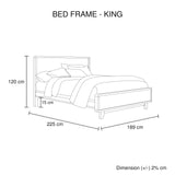 King Size Wooden Bed Frame in Solid Wood Antique Design Light Brown - Close-Up Angle