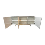 Buffet Sideboard Colour Ceramic Top MDF in Glossy White Gold Colour - Side View
