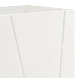 Buffet Sideboard Colour Ceramic Top MDF in Glossy White Gold Colour - Top-Down View