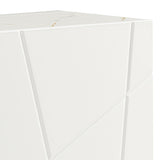Buffet Sideboard Colour Ceramic Top MDF in Glossy White Gold Colour - Front View