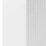 Buffet Ceramic Table Top MDF Cabinet Storage Stainless Steel In White - Front View
