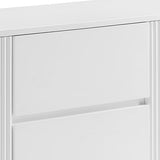 Buffet Ceramic Table Top MDF Cabinet Storage Stainless Steel In White - Top-Down View