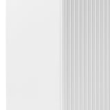 Buffet Ceramic Table Top MDF Cabinet Storage Stainless Steel In White - Side View