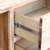 Buffet Sideboard in Oak Colour Constructed with Solid Acacia Wooden Frame Storage Cabinet with Drawers - 45-Degree Angle
