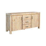Buffet Sideboard in Oak Colour Constructed with Solid Acacia Wooden Frame Storage Cabinet with Drawers