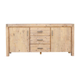 Buffet Sideboard in Oak Colour Constructed with Solid Acacia Wooden Frame Storage Cabinet with Drawers - Front View