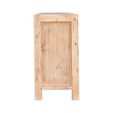 Buffet Sideboard in Oak Colour Constructed with Solid Acacia Wooden Frame Storage Cabinet with Drawers - Side View