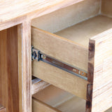 Buffet Sideboard in Oak Colour Constructed with Solid Acacia Wooden Frame Storage Cabinet with Drawers - 45-Degree Angle