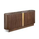 Buffet MDF Melamine Interior Storage In Dark Walnut colour - Front View