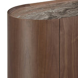 Buffet MDF Melamine Interior Storage In Dark Walnut colour - Side View