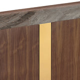 Buffet MDF Melamine Interior Storage In Dark Walnut colour - Top-Down View