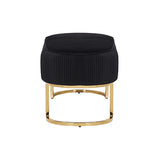 Noori Bench Chair Black Velvet - Side View