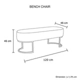 Noori Bench Chair Black Velvet - Top-Down View