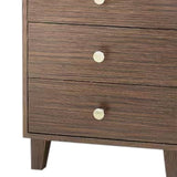 Bedside Table MDF 3 Drawers Side Table Night Stand Storage in Brown Colour - Side View
