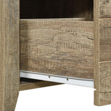 Bedside Table 2 drawers Storage Table Night Stand MDF in Oak - Rear View