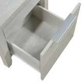 Bedside Table 2 drawers Storage Table Night Stand MDF in White Ash - 45-Degree Angle
