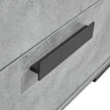 Bedside Table with 2 Storage Drawers MDF Combination of Black & Cement Colour Nightstand - 45-Degree Angle