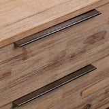 Bedside Table 2 drawers Side Table Solid Acacia Wood Veneered in Tea Colour - Top-Down View
