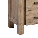 Bedside Table 2 drawers Night Stand in Solid Acacia Wood Oak Colour - Top-Down View
