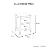 Bedside Table Oak Wood Plywood Veneer White Washed Finish Storage Drawers - Extra Image