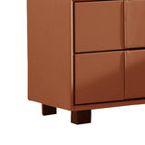 Louis Bedside Table MDF With PU Leather Wooden Legs - Top-Down View