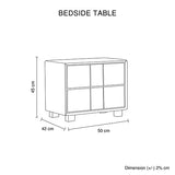 Louis Bedside Table MDF With PU Leather Wooden Legs - 45-Degree Angle