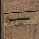 Bedside Table 2 drawers Night Stand Particle Board Construction in Oak Colour - 45-Degree Angle
